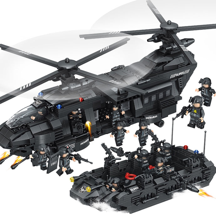 1351pcs Large Legoings Model Building Blocks SWAT Team Vehicle