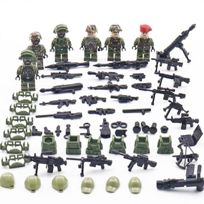 6pcs Alpha Force MILITARY Camouflage Soldier SWAT US Army Character